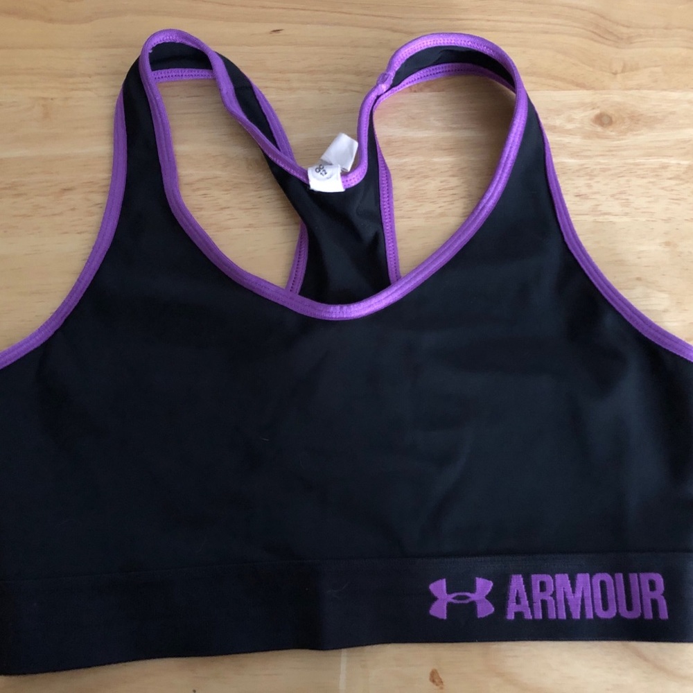 Under Armour Sports Bra (Black and Purple)